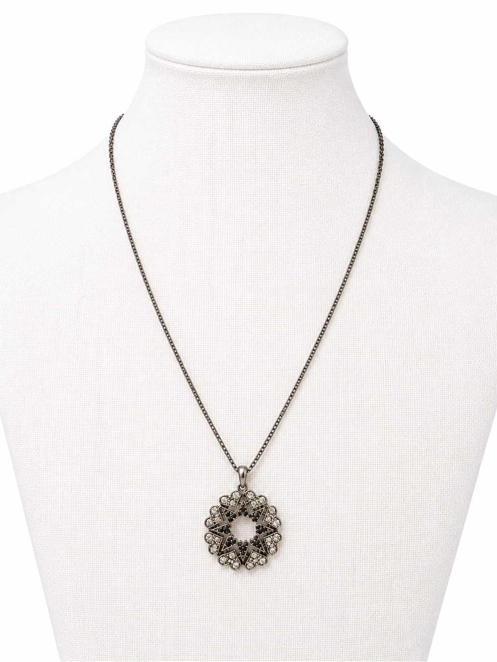 Vintage‎ Silver Floral Star Pendant Necklace - Women's Jewelry